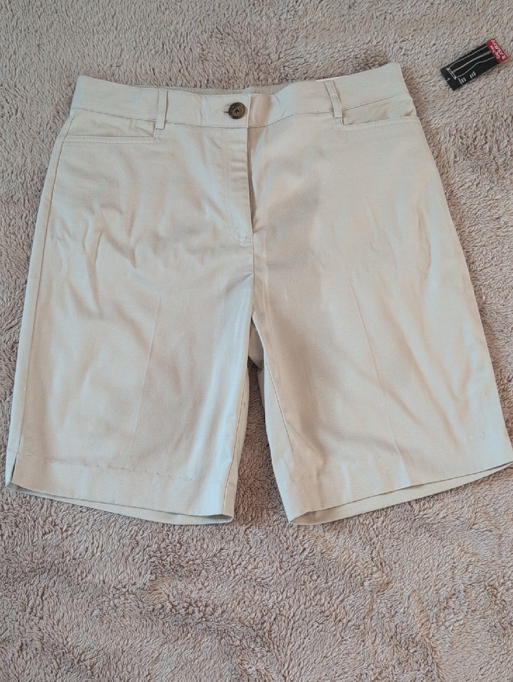 NWT Kim Rogers Khaki Dress Tailored Bermuda Shorts Size 14